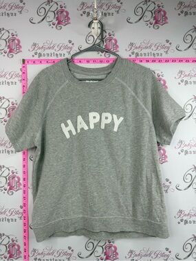 Grayson Threads Gray Short-Sleeve Tee with 'HAPPY' Applique